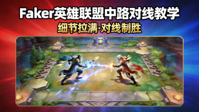 Faker英雄联盟中路对线教学直播封面，展示中路对线画面