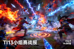 TI13国际邀请赛小组赛战报新闻配图，展示激烈团战画面